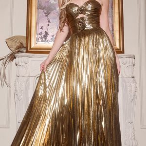 Strapless Long Pleated Prom Gown: Jovani 42335