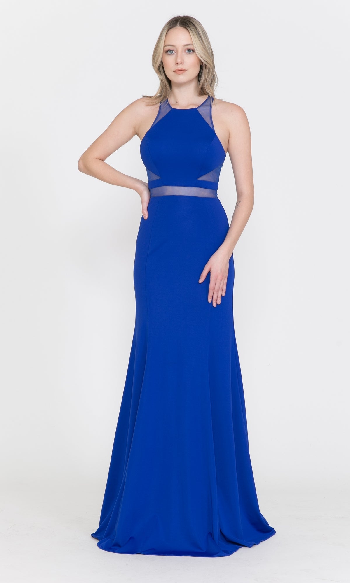 Illusion-Cut-Out High-Neck Long Prom Dress 8054 - Image 6