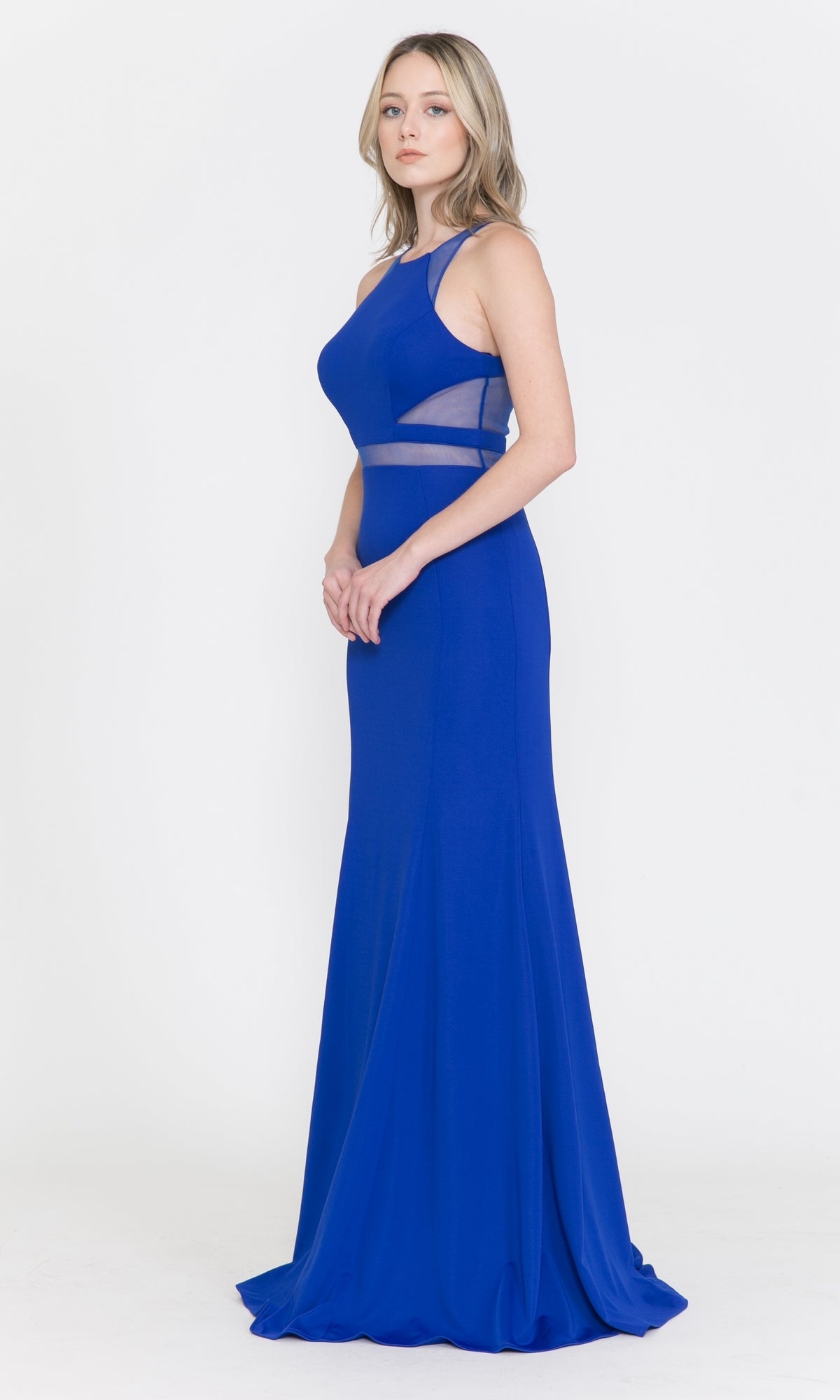 Illusion-Cut-Out High-Neck Long Prom Dress 8054 - Image 7