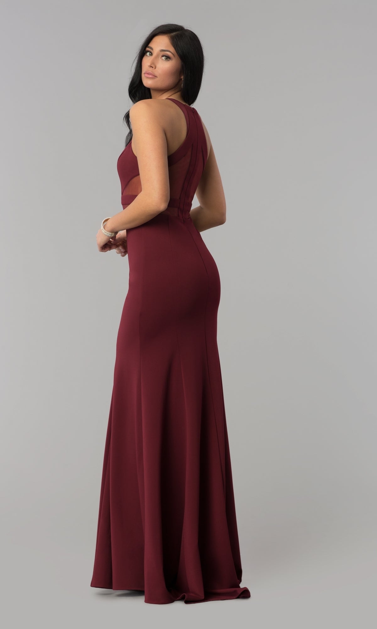 Illusion-Cut-Out High-Neck Long Prom Dress 8054 - Image 8