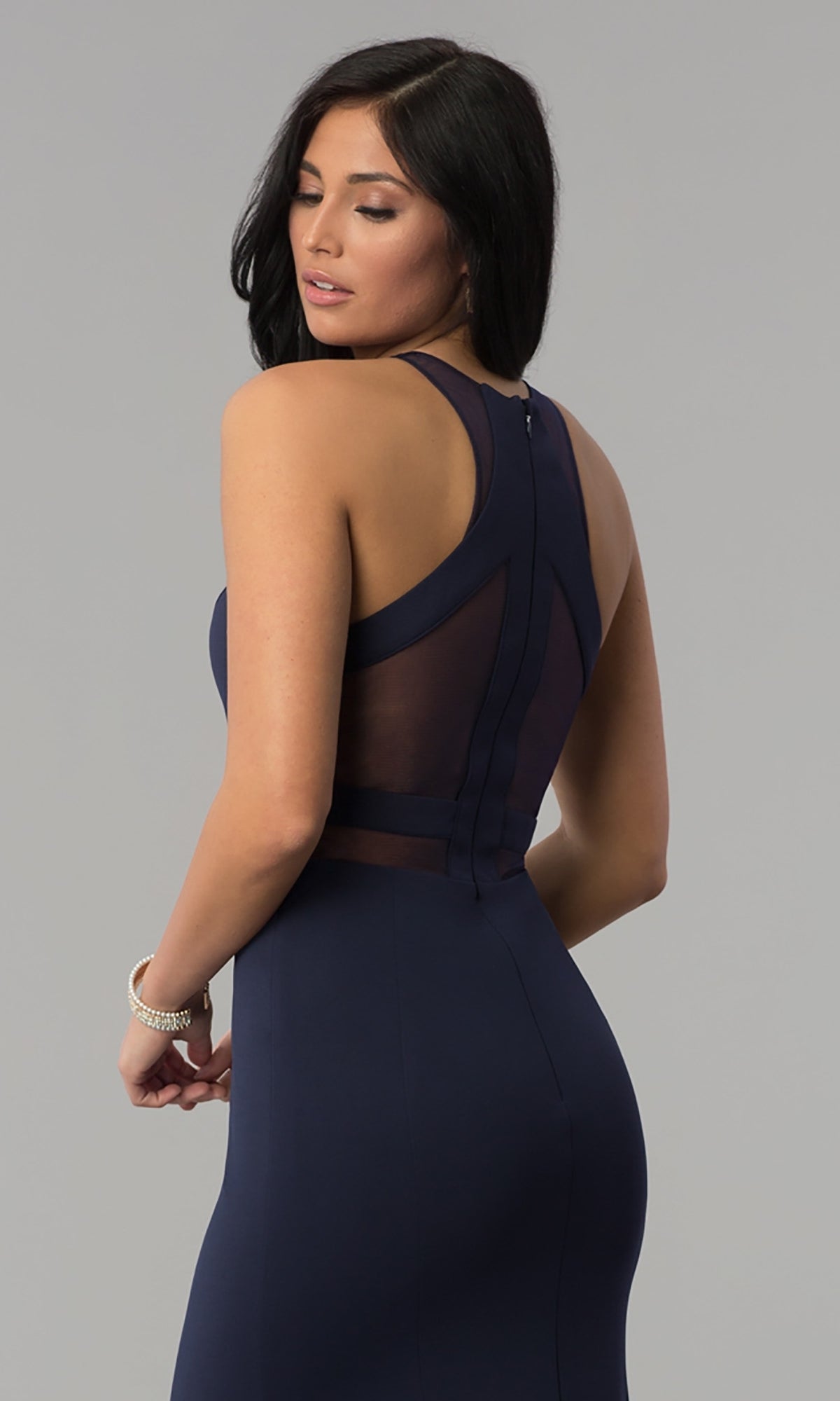 Illusion-Cut-Out High-Neck Long Prom Dress 8054 - Image 5