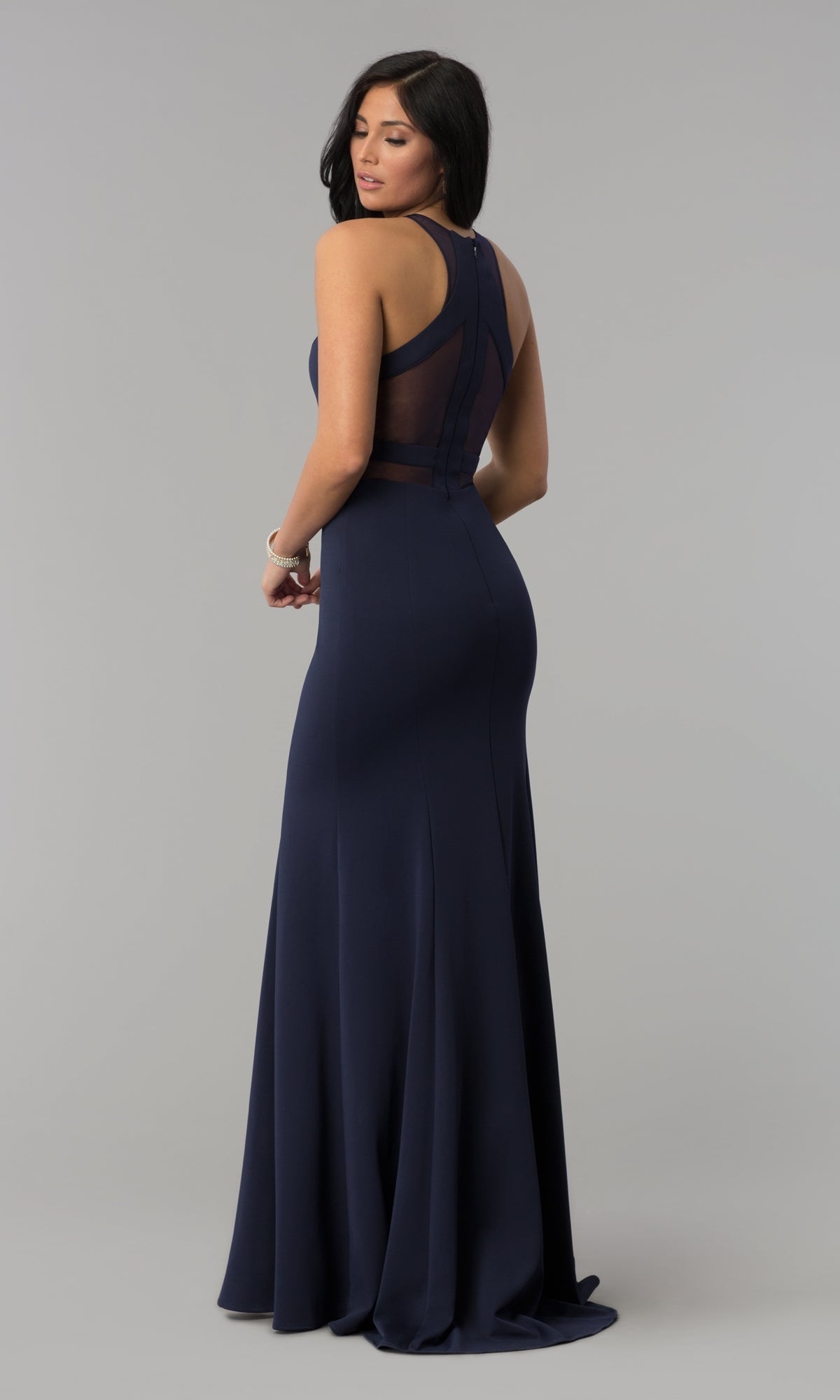 Illusion-Cut-Out High-Neck Long Prom Dress 8054 - Image 2