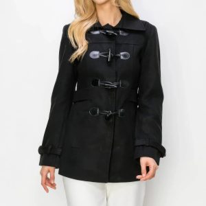 Wool Toggle Button Peacoat With Pockets