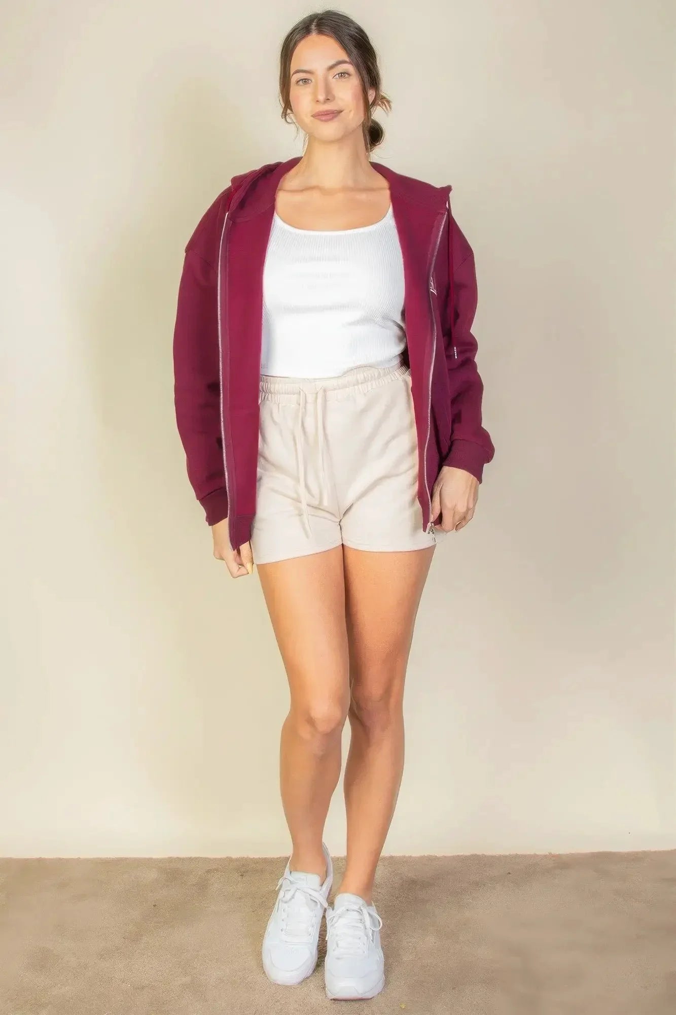 Graphic Drop Shoulder Zipper Up Hoodie - Image 8